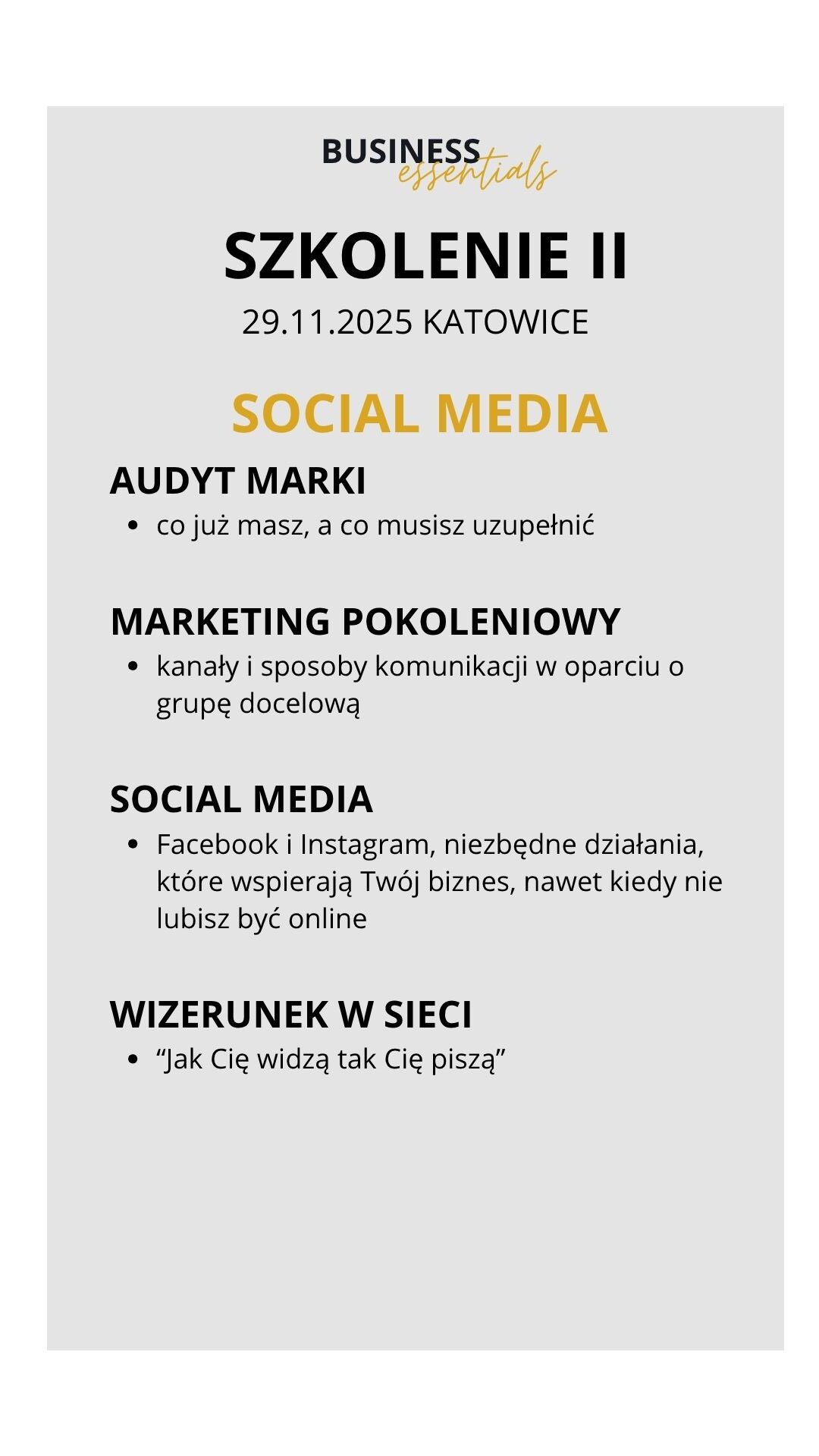 Szkolenia Business Essential - II